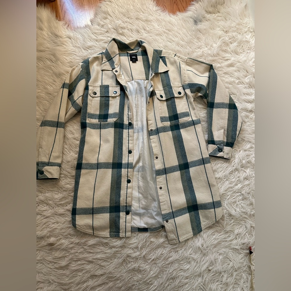 Vans Green and Cream Plaid Shirt jacket